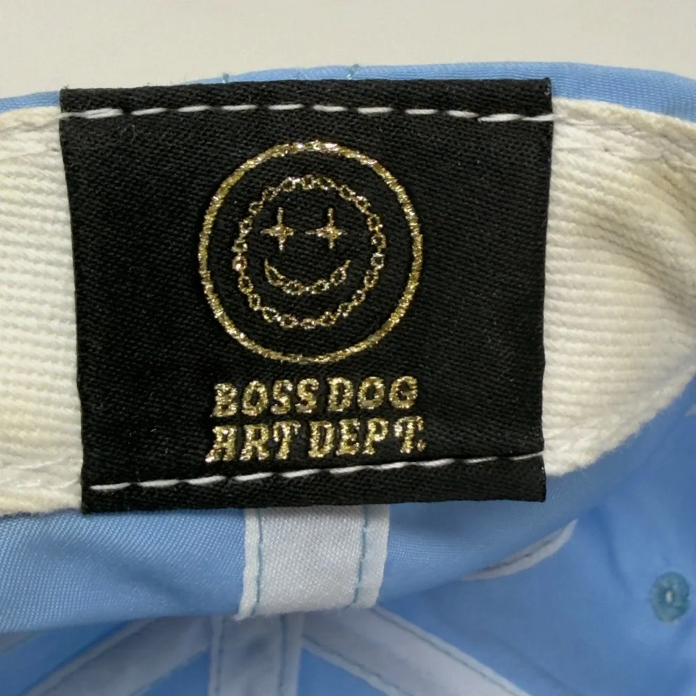 Boss Dog Art Dept Blue Rope Hat Smiley Face Chain Sparkle Mens‎ Snapback